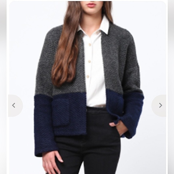 Anthropologie MOTH Colorblock Wool Coat blazer - Picture 1 of 8